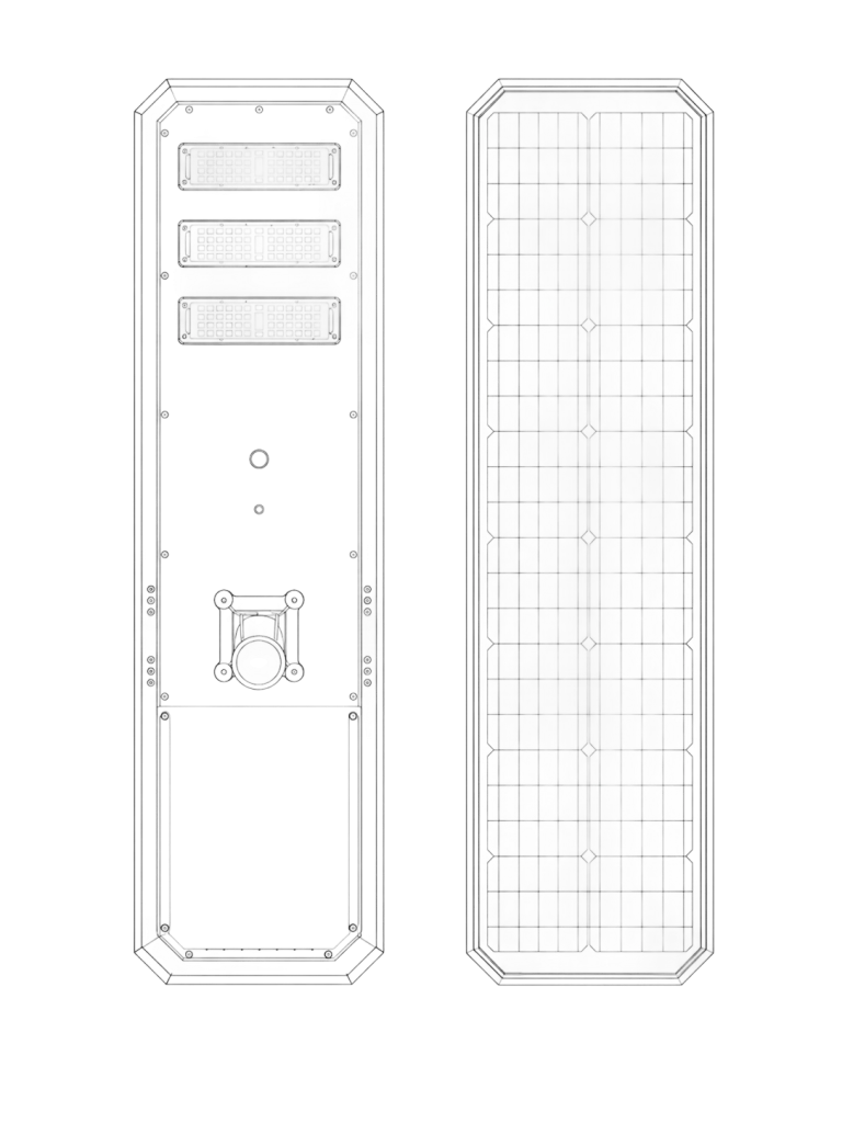 Horizontal LED All in One Solar Street Lights Specifications
