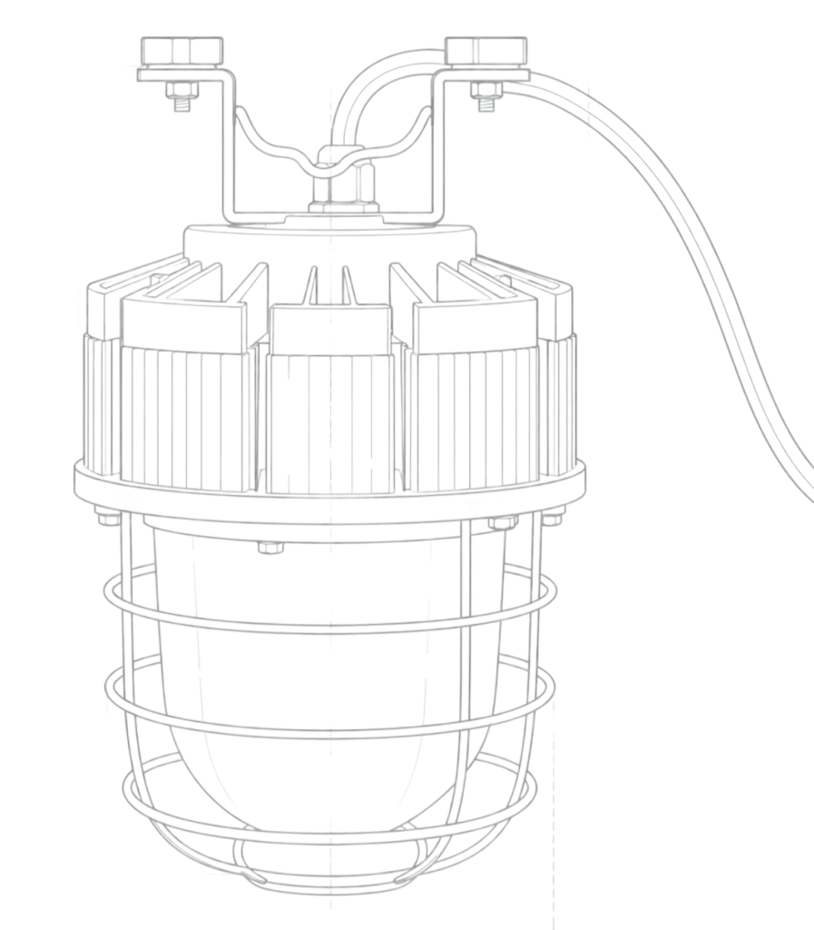 Portable High Bay LED Cage Lamp for Industrial Site Specifications
